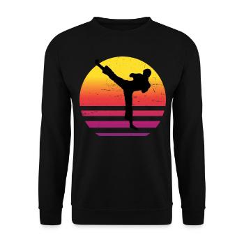 Boxe Kickboxing Femmes Kickboxing Hommes - Sweat-shirt Unisexe - noir - Devant - Alina (178cm) & Michal (187cm)