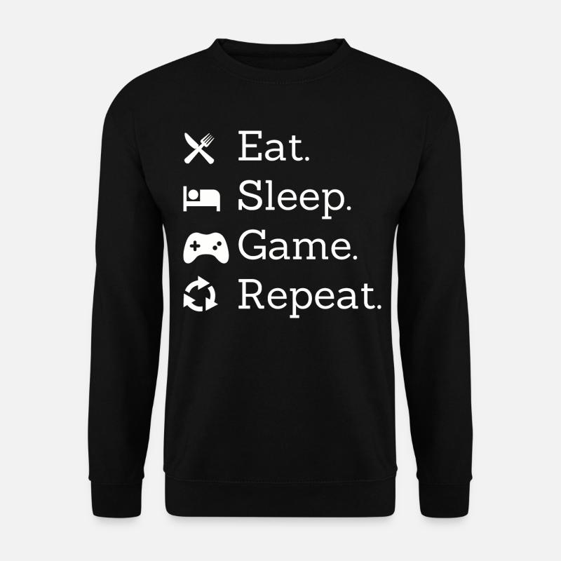 Eat sleep game repeat - Unisex Sweatshirt - black