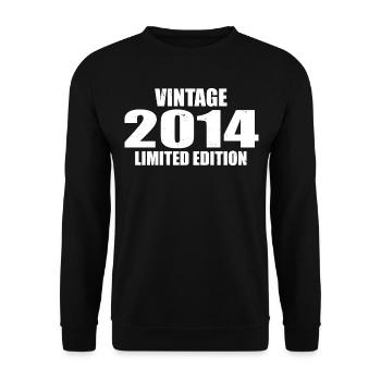 Vintage 2014 Geburtstag 2014 Retro 2014 - Unisex Pullover - Schwarz - Vorne - Alina (178cm) & Michal (187cm)