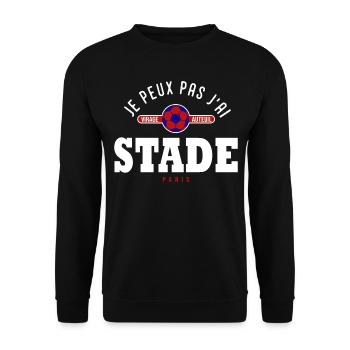Je peux pas j'ai stade supporter football Paris - Sweat-shirt Unisexe - noir - Devant - Alina (178cm) & Michal (187cm)