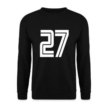 Jersey number 27 – 27th anniversary gift - Unisex Sweatshirt - black - Front - Alina (178cm) & Michal (187cm)