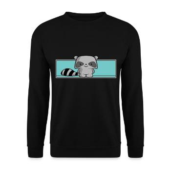 raton laveur mignon, enfants, kawaii, chemise de couchage, bébé - Sweat-shirt Unisexe - noir - Devant - Alina (178cm) & Michal (187cm)