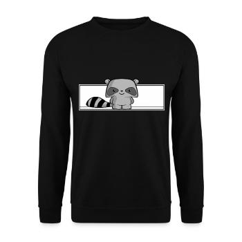 raton laveur mignon, enfants, kawaii, chemise de couchage, bébé - Sweat-shirt Unisexe - noir - Devant - Alina (178cm) & Michal (187cm)