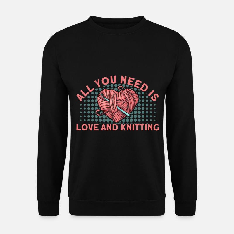 Stricken Stricken Liebhaber Stricken Geschenk - Unisex Pullover - Schwarz