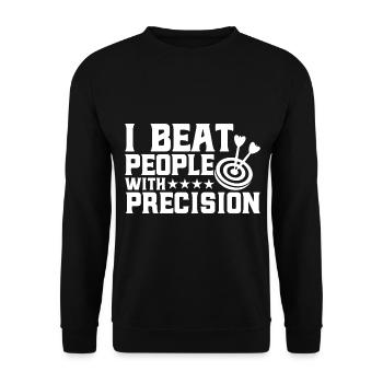 Dart Throw Dart Hobby Dartboard Gift - Unisex Sweatshirt - black - Front - Alina (178cm) & Michal (187cm)