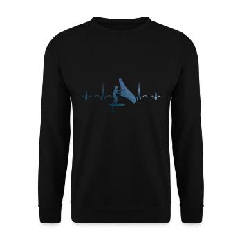 wingsurfing Women hydrofoil Men wingsurf - Unisex Sweatshirt - black - Front - Alina (178cm) & Michal (187cm)