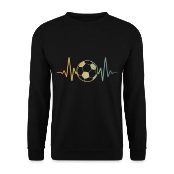 Football Heartbeat Soccer - Unisex Sweatshirt - black - Front - Alina (178cm) & Michal (187cm)