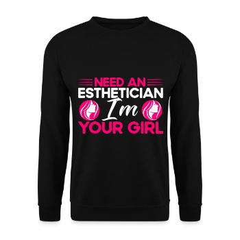 Maskenbildner Kosmetikerin Kosmetik Geschenk - Unisex Pullover - Schwarz - Vorne - Alina (178cm) & Michal (187cm)