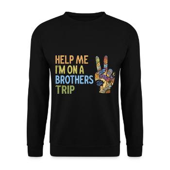 Siblings, I'm on a brothers' journey - Unisex Sweatshirt - black - Front - Alina (178cm) & Michal (187cm)
