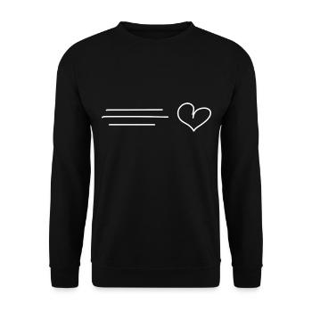 herz linien - Unisex Pullover - Schwarz - Vorne - Alina (178cm) & Michal (187cm)