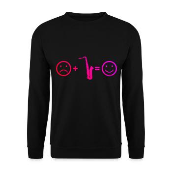 Saxophonistin Herren Saxophon Saxofon Saxophonist - Unisex Pullover - Schwarz - Vorne - Alina (178cm) & Michal (187cm)