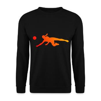 Volleyballspieler Volleyballspielen Damen - Unisex Pullover - Schwarz - Vorne - Alina (178cm) & Michal (187cm)