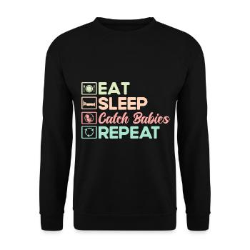 Doula Obstetrician Obstetrician Gift - Unisex Sweatshirt - black - Front - Alina (178cm) & Michal (187cm)