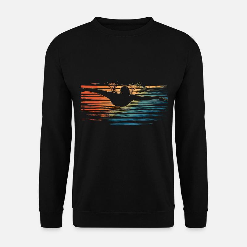 Schwimmen Schwimmer Retro Vintage - Unisex Pullover - Schwarz
