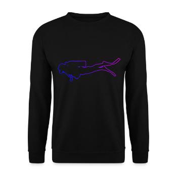 Diver Scuba Diver Women Men's Diver - Unisex Sweatshirt - black - Front - Alina (178cm) & Michal (187cm)