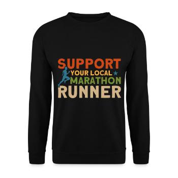 Running Half Marathon Jogging Gift - Unisex Sweatshirt - black - Front - Alina (178cm) & Michal (187cm)