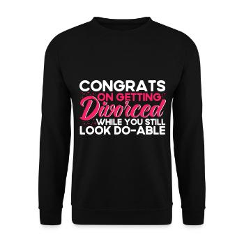 Divorce Divorced Divorced Gift - Unisex Sweatshirt - black - Front - Alina (178cm) & Michal (187cm)
