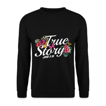 Christian Inspirational Jesus God Gift - Unisex Sweatshirt - black - Front - Alina (178cm) & Michal (187cm)