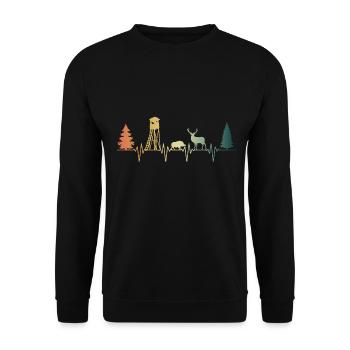 Hunter High Heartbeat Pulse - Unisex Sweatshirt - black - Front - Alina (178cm) & Michal (187cm)