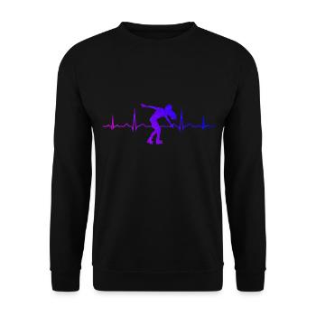 Rollerskaten Rollschuhlaufen Rollschuh Roller Skat - Unisex Pullover - Schwarz - Vorne - Alina (178cm) & Michal (187cm)