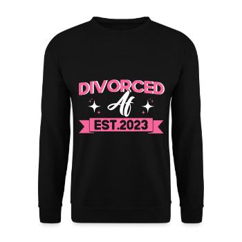 Geschiedene Ex Partner Geschieden Geschenk - Unisex Pullover - Schwarz - Vorne - Alina (178cm) & Michal (187cm)