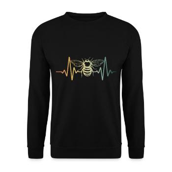 Heartbee beekeeper pulse bee - Unisex Sweatshirt - black - Front - Alina (178cm) & Michal (187cm)