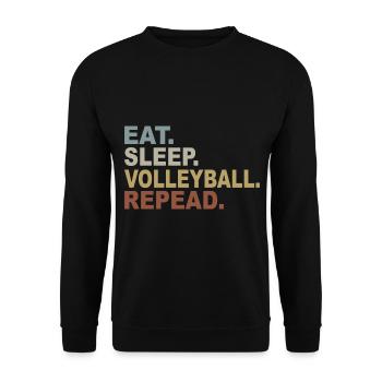 Volleyball Geschenk Sport Verein - Unisex Pullover - Schwarz - Vorne - Alina (178cm) & Michal (187cm)