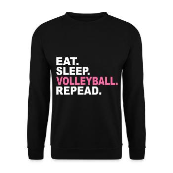 Volleyball Geschenk Sport Verein - Unisex Pullover - Schwarz - Vorne - Alina (178cm) & Michal (187cm)