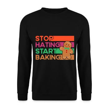 Baking Cookies Christmas Bakery Cookie Baking - Unisex Sweatshirt - black - Front - Alina (178cm) & Michal (187cm)