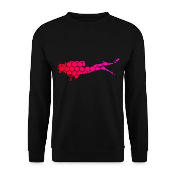 Plongée libre pour hommes Plongeur pour femmes Plongée - Sweat-shirt Unisexe - noir - Devant - Alina (178cm) & Michal (187cm)