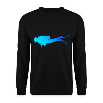 Scuba Diver Damen Scuba Taucher Free Dive - Unisex Pullover - Schwarz - Vorne - Alina (178cm) & Michal (187cm)