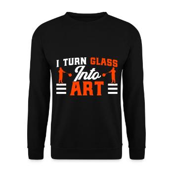 Glasarbeiter Glasbläserei Glasblasen Geschenk - Unisex Pullover - Schwarz - Vorne - Alina (178cm) & Michal (187cm)