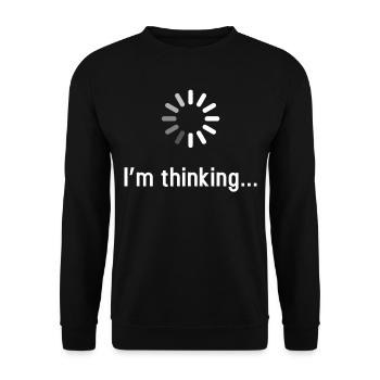 I'm thinking Pc Computer Gamer Code - Unisex Sweatshirt - black - Front - Alina (178cm) & Michal (187cm)