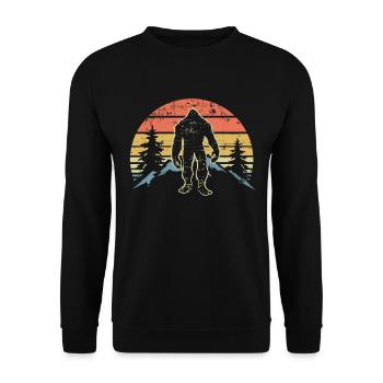 Big Foot Bigfoot Monster Yeti Vintage Retro Style - Unisex Sweatshirt - black - Front - Alina (178cm) & Michal (187cm)