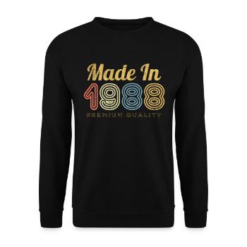 Made in 1988 Jahrgang Geschenk Männer / Frauen - Unisex Pullover - Schwarz - Vorne - Alina (178cm) & Michal (187cm)