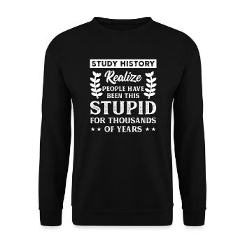 Geschichte Lehrer Student Historiker Geschenk - Unisex Pullover - Schwarz - Vorne - Alina (178cm) & Michal (187cm)