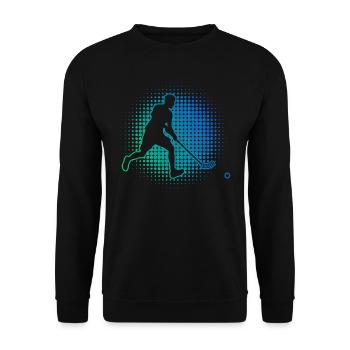 Floorball Innebandy Unihockey Hockey Herren - Unisex Pullover - Schwarz - Vorne - Alina (178cm) & Michal (187cm)