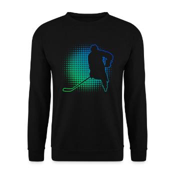 Eishockey spielen Eishockey Spieler Ice Hockey - Unisex Pullover - Schwarz - Vorne - Alina (178cm) & Michal (187cm)