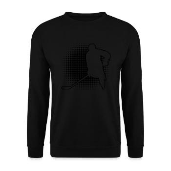 Eishockey Ice Hockey player Eishockey spielen - Unisex Pullover - Schwarz - Vorne - Alina (178cm) & Michal (187cm)
