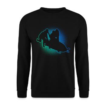 Bob fahren Bob Zweierbob Herren Damen Bobbahn - Unisex Pullover - Schwarz - Vorne - Alina (178cm) & Michal (187cm)