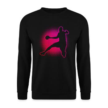 Joueurs de handball Joueurs de handball Hommes Joueurs de handball Jeux de handball - Sweat-shirt Unisexe - noir - Devant - Alina (178cm) & Michal (187cm)