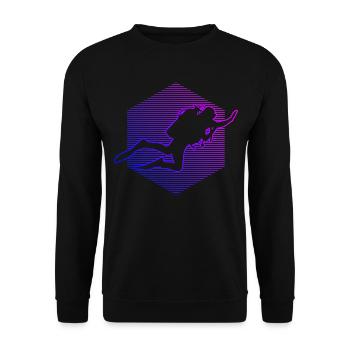 Diving Taucher Diver Free Dive Tauchen - Unisex Pullover - Schwarz - Vorne - Alina (178cm) & Michal (187cm)
