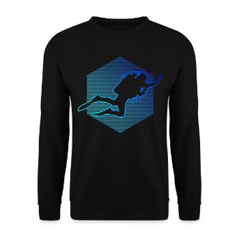 Free Dive Diver Plongée sous-marine Scuba Divers - Sweat-shirt Unisexe - noir - Devant - Alina (178cm) & Michal (187cm)
