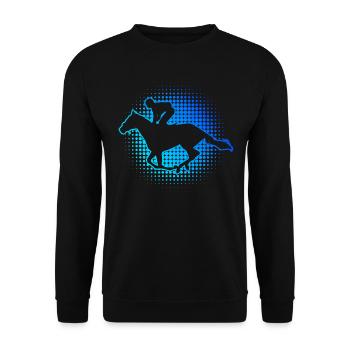 Equestrian Rennreiten Reiter Herren Jagdreiten - Unisex Pullover - Schwarz - Vorne - Alina (178cm) & Michal (187cm)