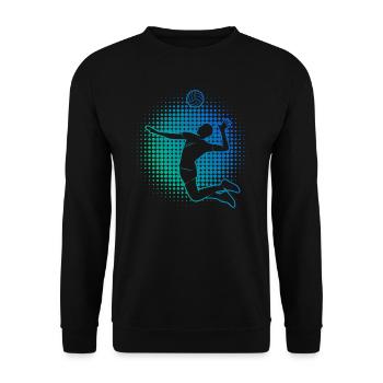 Volleyballspieler Volleyballspielen Herren - Unisex Pullover - Schwarz - Vorne - Alina (178cm) & Michal (187cm)