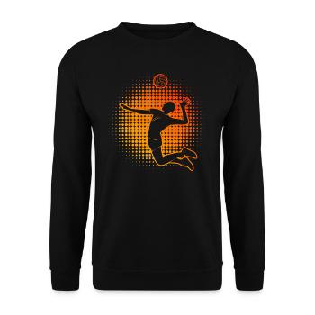 Beach Volley Damen Volleyballspieler Beachvolleyba - Unisex Pullover - Schwarz - Vorne - Alina (178cm) & Michal (187cm)