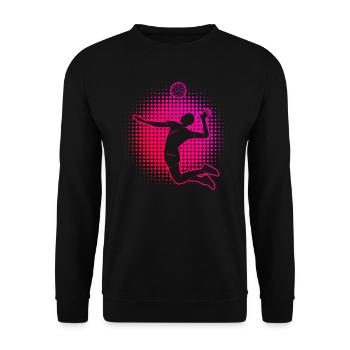 Volleyballspielen Volleyballer Volleyballspieler - Unisex Pullover - Schwarz - Vorne - Alina (178cm) & Michal (187cm)