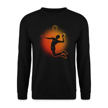 Volley Beachvolleyball Volleyballer Damen - Unisex Pullover - Schwarz - Vorne - Alina (178cm) & Michal (187cm)