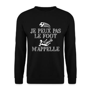 Tee shirt Je peux pas j ai foot - Sweat-shirt Unisexe - noir - Devant - Alina (178cm) & Michal (187cm)