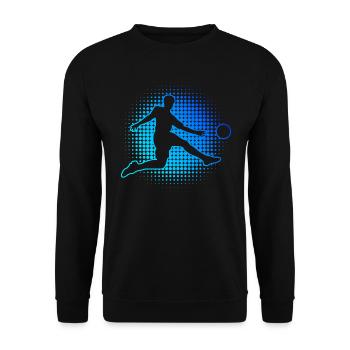 Fussballspielen Fussballspieler Herren Fussballer - Unisex Pullover - Schwarz - Vorne - Alina (178cm) & Michal (187cm)